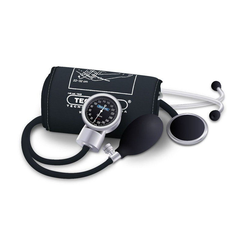 Ciśnieniomierz zegarowy TM-Z/S + stetoskop Czarny TECH-MED