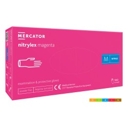 Rękawice MERCATOR nitrylex magenta rozm. M 100szt.